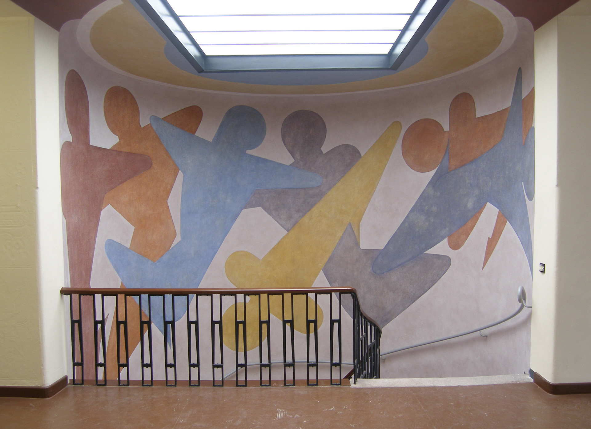 Weimar, Van-de-Velde-Bau, Wandbild Oskar Schlemmer nach Restaurierung